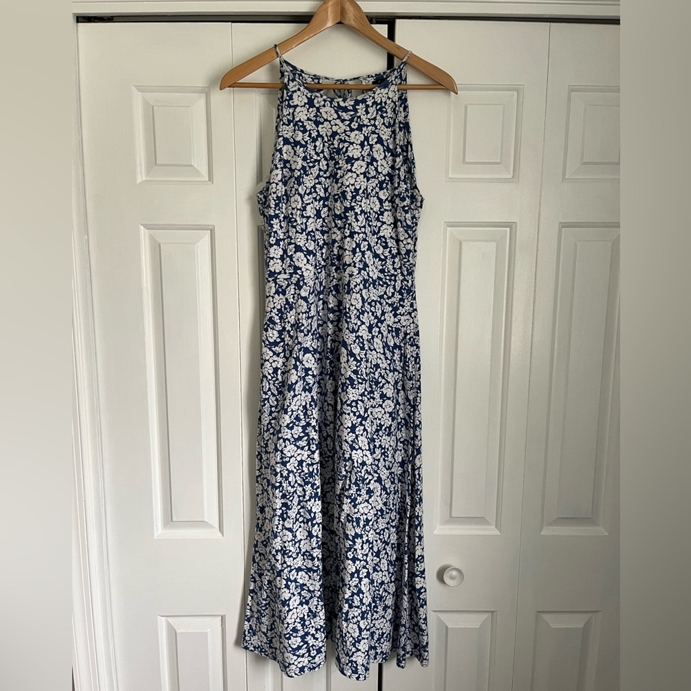 Chaps Blue Floral Dress - Medium